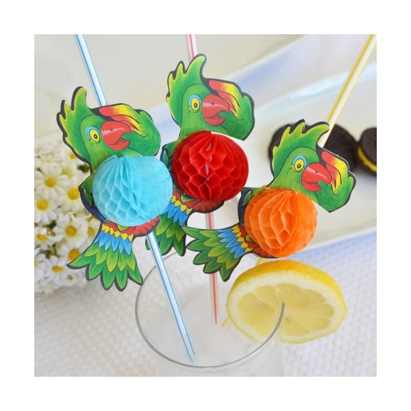 Jumbo Parrot Honeycomb Straw - 13 1/2" (8 Count)