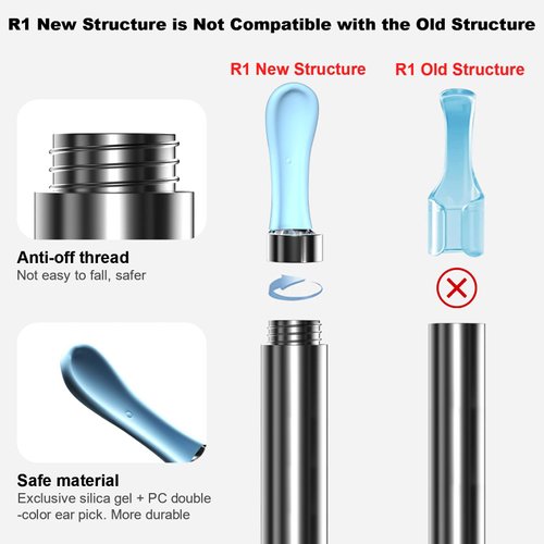 BEBIRD Original R3 & New R1 Ear Wax Removal Replacement Accessories Set, Ear Spoons Earpick Compatible with T15/X3/D3 Pro - 9 Pieces