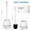 Toilet Brush 2 Pack, Toilet Bowl Brush with Ventilated Holder and Ergonomic Long Handle, Durable Bristles Toilet Scrubber Set for Bathroom Cleaning(White)