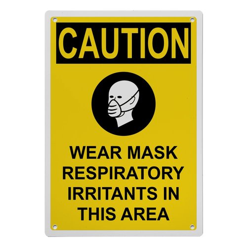 OSHA Wear Mask Respiratory Sign, 8.5 x 11 in" OSHA Compliant PPE Respirator Sign, Weatherproof Plastic, UV resistant & Easy-to-Read Signage