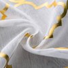 YJ YANJUN White Sheer Curtains 84 inches Long Trellis Gold Foil Curtains for Living Room Bedroom Set of 2 Panles, 52 x 84 inch