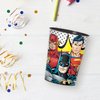 Amscan 8 Count Justice League Plastic Cups 16 oz - Sturdy Reusable Birthday Party Favor Kid Cup - Parties, Favors, Prizes - Classic Batman, Superman, and Flash Decorations Supplies Set
