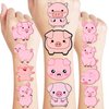 100 PCS Pig Theme Birthday Party Supplies Decorations Favors Decor Pink Pig Farm Animal Temporary Tattoos Stickers for Kids Cute Gifts School Prizes Rewards