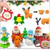32 PCS Christmas Erasers 3D Christmas Puzzle Erasers for Kids Santa Snowman Erasers for Xmas Party Favors Classroom Rewards