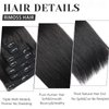 Rimoss Clip in Hair Extensions Real Human Hair, Hair Extensions Real Human Hair Clip ins Natural Black 7pcs Straight, Premium Soft Remy Human Hair Clip in Extensions for Women (#1B 16 Inch)