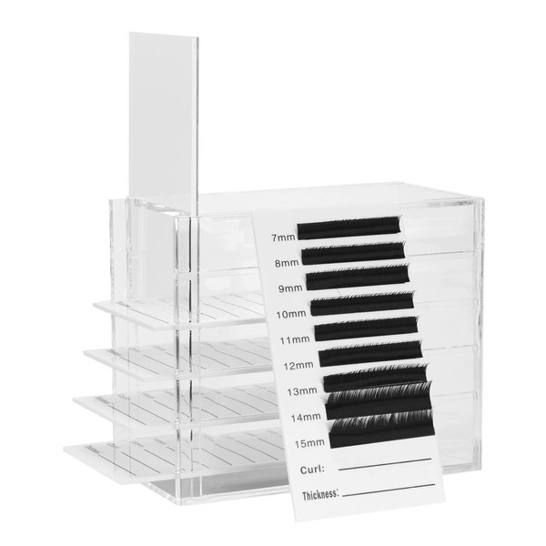 BAMTTOO 5 Layers Acrylic Clear False Eyelash Organizer Case Eyelashes Display Boxes Cosmetic Makeup Storage Box for Grafting Lash Extension