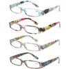 Kerecsen Women's Reading Glasses 4 Pairs Ladies Fashion Spring Hinge Readers (4 Pack Mix, 0.5)