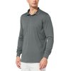 BALEAF Men's Polo Shirt Long Sleeve Golf Shirt UPF 50 Sun Protection Quick Dry for Tennis Lightweight Performance Shirt Dark Gray Size XXL