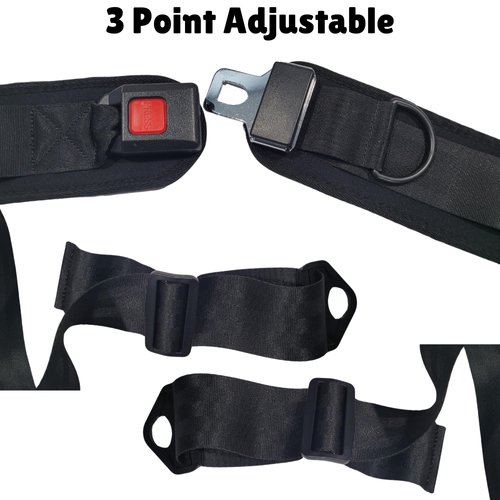 Wheelchair Padded Seat Belt Auto Style Metal Buckle Positioning Belt (Small) Fits Most Newer Medline, Drive, E&J, ALCO and Other Manual Wheelchairs & Invacare, Sunrise Medical and Power Wheelchairs