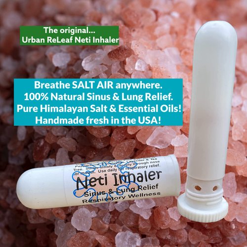 Urban ReLeaf NETI Salt Air Relief INHALER! Fast Relief. Soothing Sinus & Lung, Himalayan Salt & Botanicals! Respiratory Wellness. Healing Aromatherapy. Energizing! 100% Natural, Vegan, Made in the USA