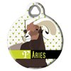 Dog Tag Art Vintage Retro Zodiac Custom Pet ID Tag for Dogs and Cats, Personalized Dog Tag with Customized Identification Information, Aries, Small (7/8" Diameter)