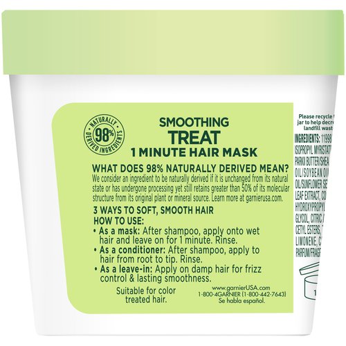 Garnier Fructis Smoothing Treat 1 Minute Hair Mask with Avocado Extract, 3.4 Fl Oz (Pack of 1)