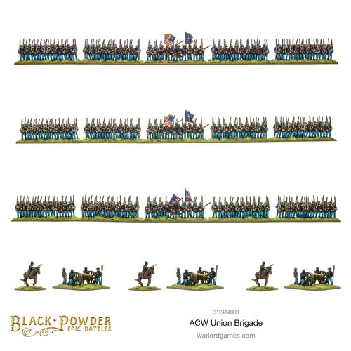Warlord Black Powder Epic Battles American Civil War Union Brigade Military Table Top Wargaming Plastic Model Kit 312414003
