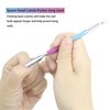 ZIZZON Cuticle Pusher Stainless Steel Cuticle Peeler Scraper Gel Nail Polish Remover Tool 3 Pack (Blue-purple)