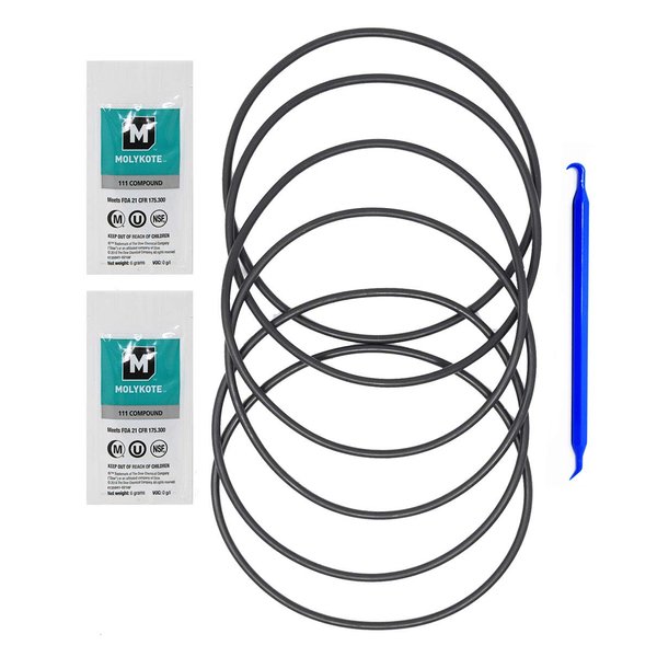Kinetic Wares 151122 Oring Compatible with Big Blue, Pentek Pentair O-Ring OEM Size 6 Pcs w/Dow Molykote 111 O-Ring Lubricant and Scratch Free O-Ring Pick