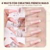 Saviland French Tip Nail Stamp -14PCS French Tip Nail Tool with Replaceable Stamper Head, Clear Silicone Nail Stamper kit French Nail Stamper with Scrapers for French Manicure Home DIY Nail Art Salon