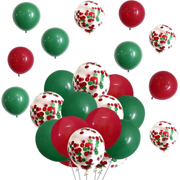 50 PCS Christmas Balloons, Confetti Latex Balloons, 12 Inch Christmas Party Balloons for Party Birthday Decoration Supplies (50 PCS)