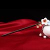 Chinese Classical Hairpin Pearl Shell Flower Headdress Hair Chopsticks for Women Wooden 7.08" Hair Sticks for Buns with gift Box(1pack)