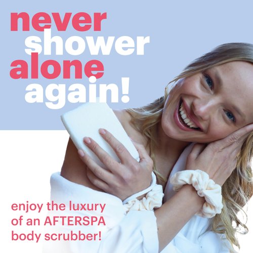 Scrubber Body Brush by Afterspa, Bath Scrubber for Body, Shower Brush, Back Loofah, Body Brush Exfoliator, Vegan and Cruelty Free