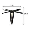 4 Pcs Black and Silver Snap Clips Bow Hair Clips Leather Barrette Party Festivals Hair Accessories MGPFERD
