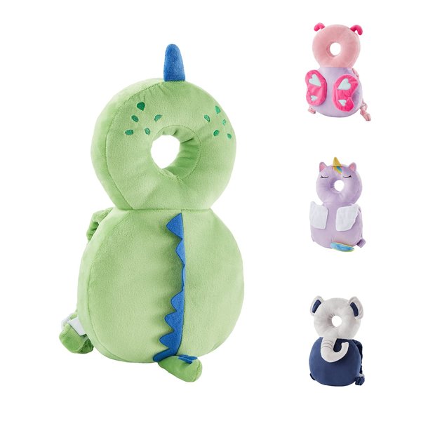 Baby Head Potector Backpack Toddler Safety Protector Backpack Cushion Pad for Boys and Girls Crawling Walking Adjustable(Dinosaur)
