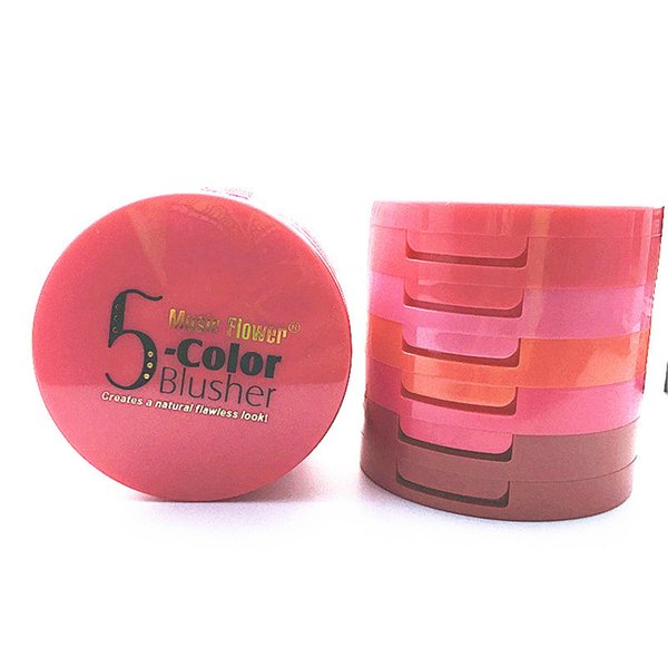 FantasyDay Pro 5 Colors Compact Powder Blush/Cheek Blusher Makeup Palette Contouring Kit With Blush Brush Pressed Powder Baked Mineral Blush Set - Ideal Makeup Gift for Your Beloved One