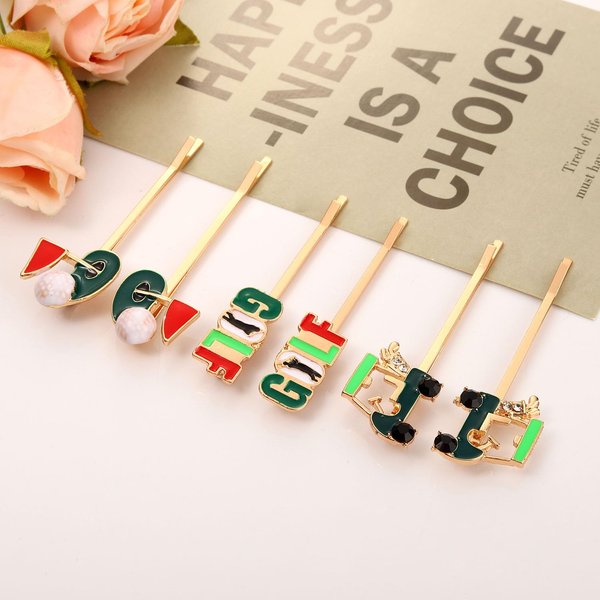 Golf Hair Clips for Women Golf Ball Bag Cart Hairpins Enamel Golf Tee Club Hair Clips Putting Green Bobby Pins Sport Game Day Hair Barrettes Golf Accessories Outfits Gifts