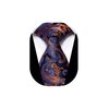 YourTies Orange and Blue Paisley Ties for Men Jacquard Woven Silk Necktie 3.15'' Formal Business Neckties