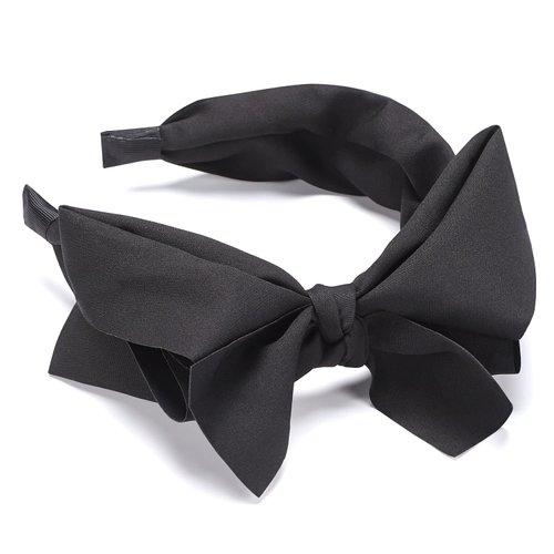 WantGor Bow Headbands for Women, Big Bowknot Hair Hoop Women Knotted Wide Turban Headbands Hair Band Bows Hair Accessories (Black)