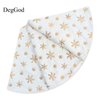DegGod Plush Christmas Tree Skirts, 36 inches Luxury Snowy White Faux Fur Xmas Tree Base Cover Mat with Gold Snowflakes for Xmas New Year Home Party Decorations (36 inches, Gold)