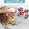 Electric Cat Massager, Handheld Pet Massager for Indoor Cats and Dogs with Red Light, Cat Head and Back Massager Tool for Relieve Anxiety Stress, Tight Muscles and Stiffness with 4 Massage Heads