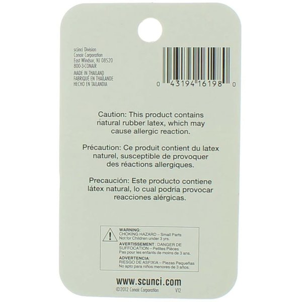 Scunci 1619803a048 Black Rubber/latex Hair Rubber Bands 250 Count