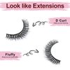 SONAFEEL Short Eyelashes Curly Lashes 12mm Fluffy Mink Lashes D Curl 10Pairs Short Russian Strip Lashes Pack Reusable False Eyelashes