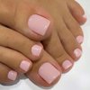 KXAMELIE Solid Color Square Press on Toenails Short,Glossy Fake Toenails Press on Nails Acrylic Toe Nails,Reusable Baby Pink Toenails Fake Toe Nails Natural in 24 PCS,Seamless Fit Toe Nails Glue on