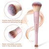BEAUTYFACTOR Foundation Brush Set,Kabuki Makeup Brushes,Blush,Concealer,Blending Brushes & Sponge for Foundation, Cream & Powder Makeup(Pink)