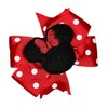 Miss Mouse Red Pinwheel Hair Bow 4" Red Polka Dot