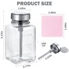 Glass Pump Bottle Dispenser Set, 6 Oz/180 ml Clear Pump Bottles with Metal Flip Cover, 200 PCS Lint Free Nail Wipes, Makeup Nail Polish Remover Refillable Container Push Down Dispenser Bottles