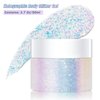 Holographi Face Body Glitter Gel, Sparkle Color Changing Face Glitter Gel, Mermaid Sequins Glitter Face Paint, Chunky Hair Glitter Gel for Concerts Party Mardi Gras Festival Rave, 50ml (#01)
