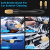 Gecotiti 9 Pcs Car Detailing Brush Set No Scratch for Clean Interior or Exterior, Dashboard, Air Vent, Leather Seats, Emblems, Tires, Engine Bay (6 PCS Replacement Brush Head)