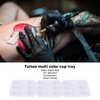 Ink Caps Holder, 30pcs Tattoo Ink Cup Tray Disposable Plastic Tattoo Ink Pigment Trays Stand for Eyebrow Ink Caps Plastic Tattoo Ink Cups Pigment Ink Caps Holder Supplies Kits