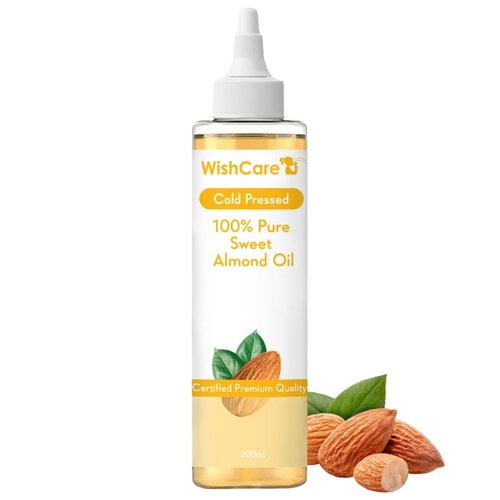 WishCare Pure Cold Pressed Sweet Almond Oil for Hair and Skin, 200ml