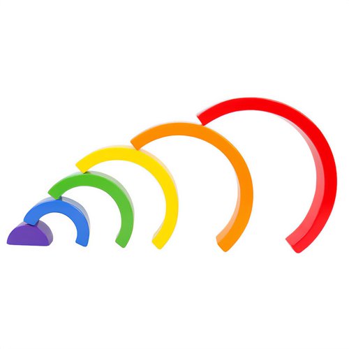 Curious Melodies (Wooden Rainbow) | Wooden Toy Stacking Blocks | Balancing Jumbo Block Set | Stacking Montessori Toys for 3-Year-Old Blockworlds - Nature Themed Nesting Blocks 6pc