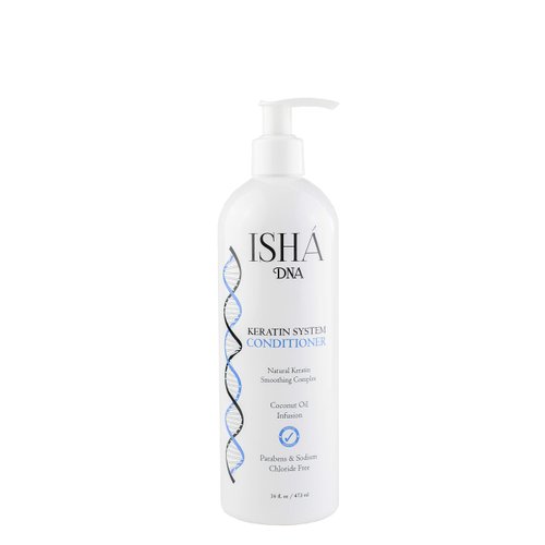 ISHA DNA Keratin Treatment System Conditioner - Sulfate and Parabens Free - Perfect for Keratin Treated Hair - Keratin and Coconut Oil Infused Conditioner - For All Types of Hair. (16 Fl oz.)