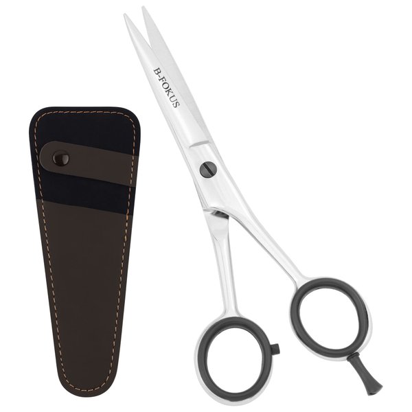 Professional Hair Cutting Scissors, Made of German Stainless Steel Hair Scissors, 6 inches Hair shears with Case, Barber Accessories Scissor Useful for Salon and Home (Silver Shine)