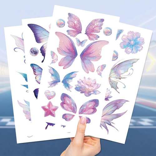 Y 10 Sheet Butterfly Temporary Tattoo Stickers Women Girls Makeup Festival Carnival Birthday Party Fake Body Tattoos for Butterflies Wings Flowers Theme Face Tattoos Body Tattoos