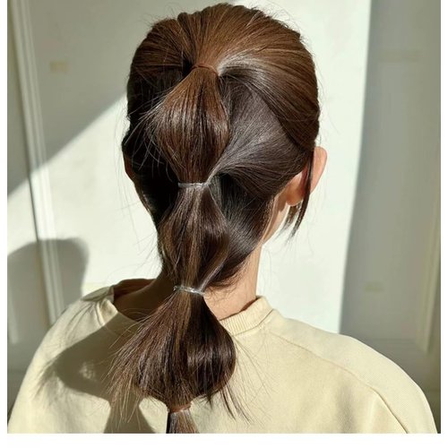 Dofash 2 * 75MM Snag-free Elastic Hair Ties Rubber Bands for Hair Elastic Hair Bands Hair Rubber Bands Hair Elastics for Women's Hair - 150pcs (Brown)