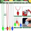 24pcs Christmas Necklace Bulk, Light up Christmas Bead Necklace with Bulb Pendant, Green Yellow Red Blue Bead Necklaces Accessories Bulk, Christmas Bead for Xmas Ugly Sweater New Year Party Supplies
