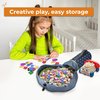Light Autumn Compact Toy Storage and Playmat Bag (9" x 4" x 4") - Toy Organizer Bin for Kids Room - Drawstring Toy Holder for Fast Storage - On the go, Easy to Carry Toy Container during Travel