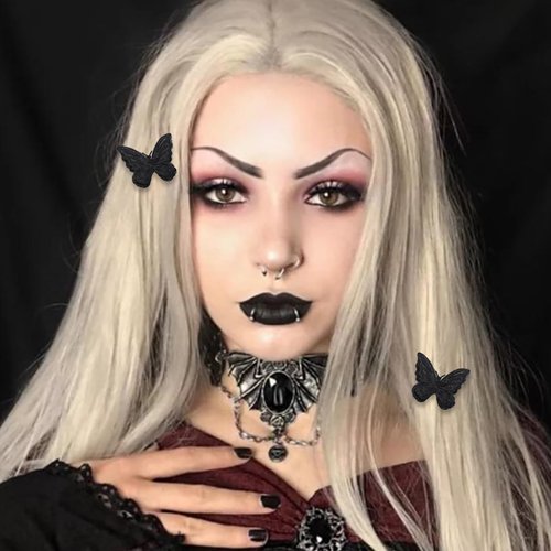 20 Pcs Butterfly Hair Clip Lace Embroidery Bows Clips Small Hair Pins for Women Girls Birthday Party Wedding Hair Accessories (Black)