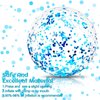 Civaner 6 Pieces Inflatable Beach Ball Glitter Christmas Swimming Pool Balls 24 Inches Christmas Outdoor Decor Ball Ornaments Floatable Confetti Ball for Beach Party Xmas Party Favor(Blue)